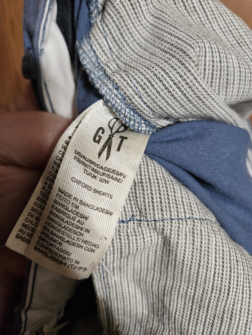 Goodthreads Men's Slim Oxford Short Blue 5" Inseam Flat Front Chino Size 32! - Picture 3 of 8